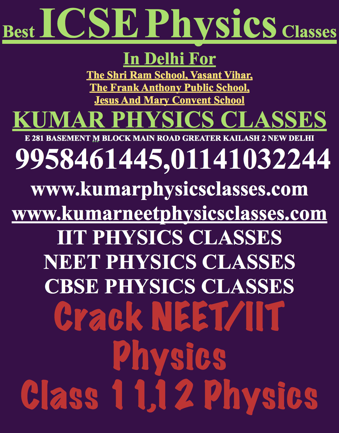 Best ICSE Physics Classes In Delhi